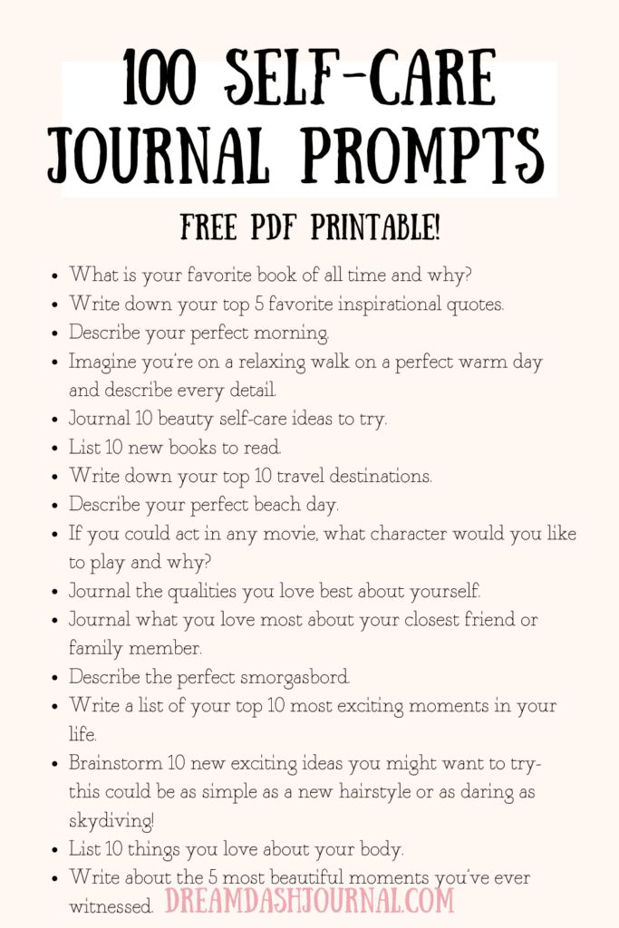 100 Best Self Care Journal Prompts {With Free PDF Printable!}