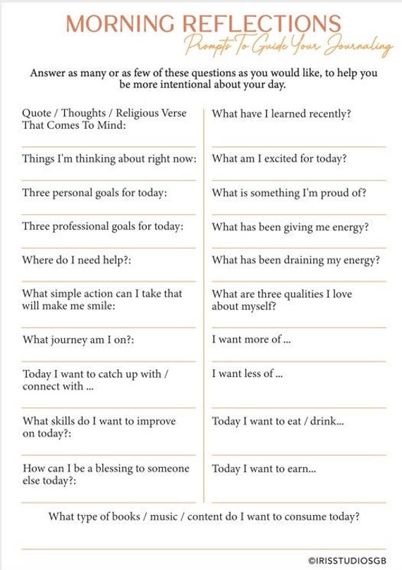 printable journal topics