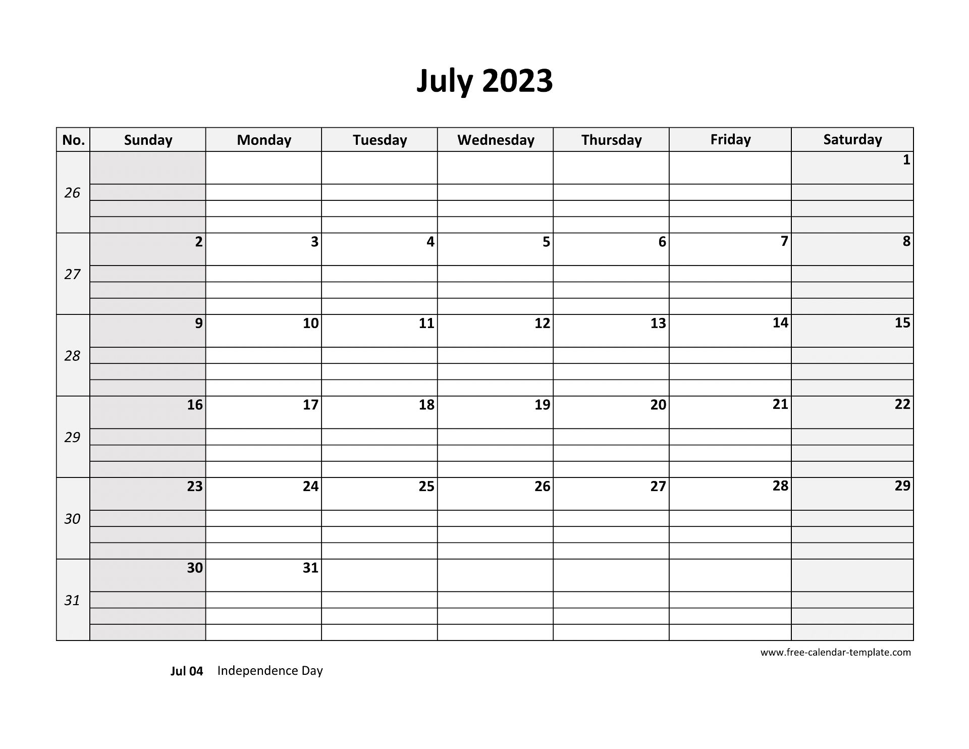 July Calendar for Kids (Free Printable) - Buggy and Buddy