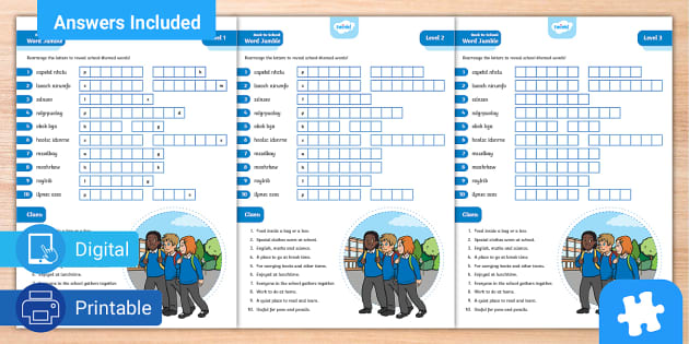 fun-back-to-school-word-jumble-puzzle-pack-kids-puzzles-worksheets-library for Free Printable Daily Jumble Puzzle Fun Back to School Word Jumble Puzzle Pack - Kids Puzzles - Worksheets Library for Free Printable Daily Jumble Puzzle