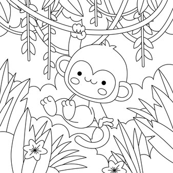 printable jungle animal coloring pages