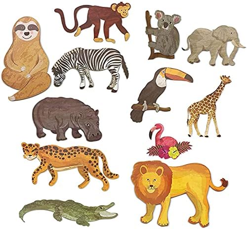 Amazon.com: Jungle Animal Safari Paper Cutouts for Home and Party ...