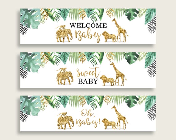 printable jungle water bottle labels