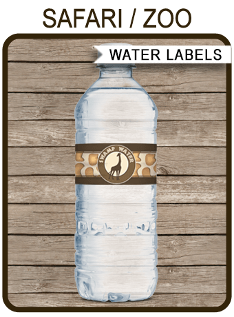printable jungle water bottle labels