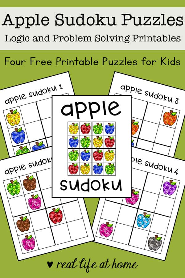 Sudoku for Kids: Free Apple Sudoku Printable Puzzle Set