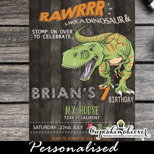 printable jurassic park birthday invitations
