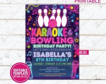 printable karaoke birthday party invitations