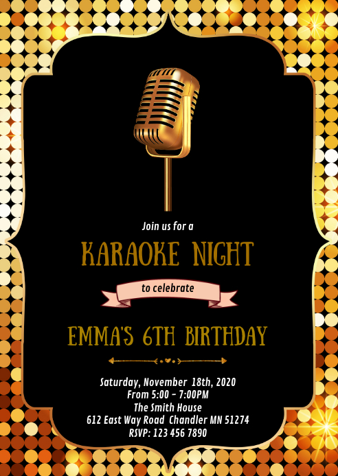 printable karaoke birthday party invitations