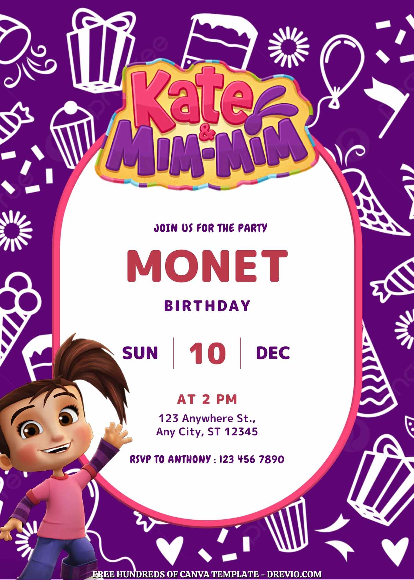 22+ Kate And Mim-Mim Canva Birthday Invitation Templates ...