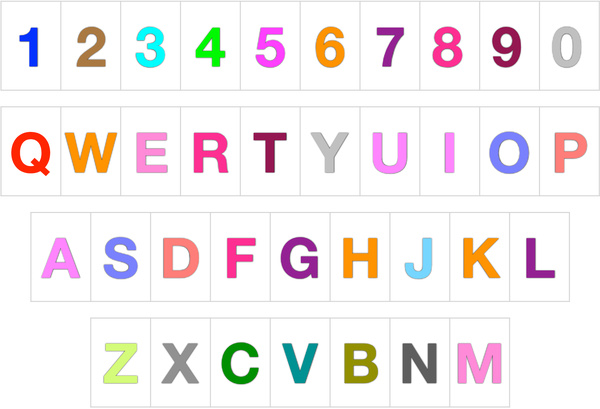 Alphabet Letters and Numbers in a Keyboard Layout | Free ...