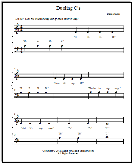 printable keyboard songs for beginners