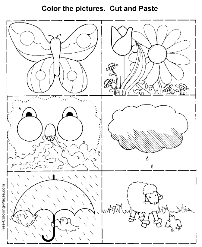 Printable kid activity worksheets - Child Cut and paste 2