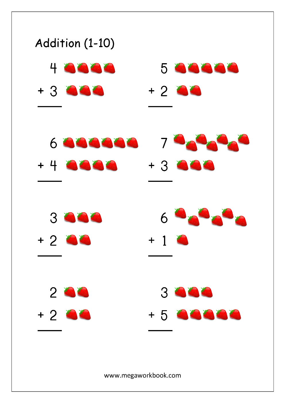 Addition Worksheets For Kindergarten - Math Addition Worksheets ...