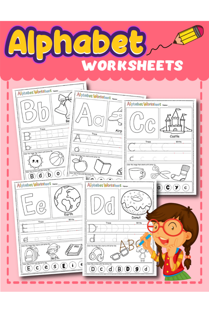 printable kindergarten alphabet worksheet