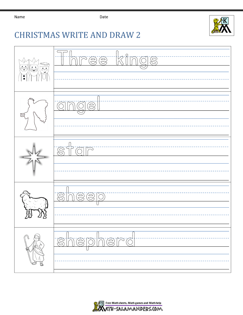 printable kindergarten christmas worksheets
