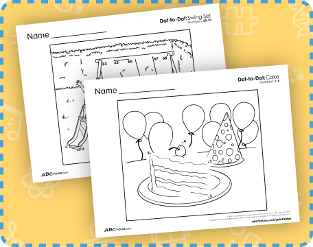 printable kindergarten dot to dot worksheets