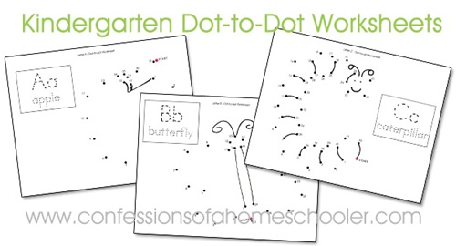 printable kindergarten dot to dot worksheets
