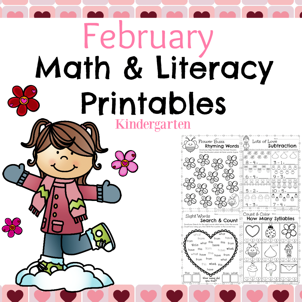 February Kindergarten Worksheets - Planning Playtime