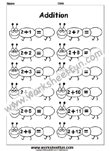 printable kindergarten math addition worksheet