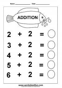 printable kindergarten math addition worksheet