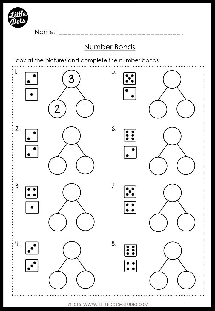 Kindergarten Math Number Bond Worksheets and Activities