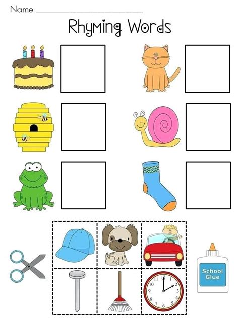 Rhyming Words For Kindergarten Worksheet