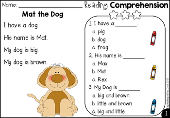 printable kindergarten worksheets reading