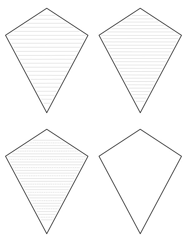 Free Printable Kite-Shaped Writing Templates