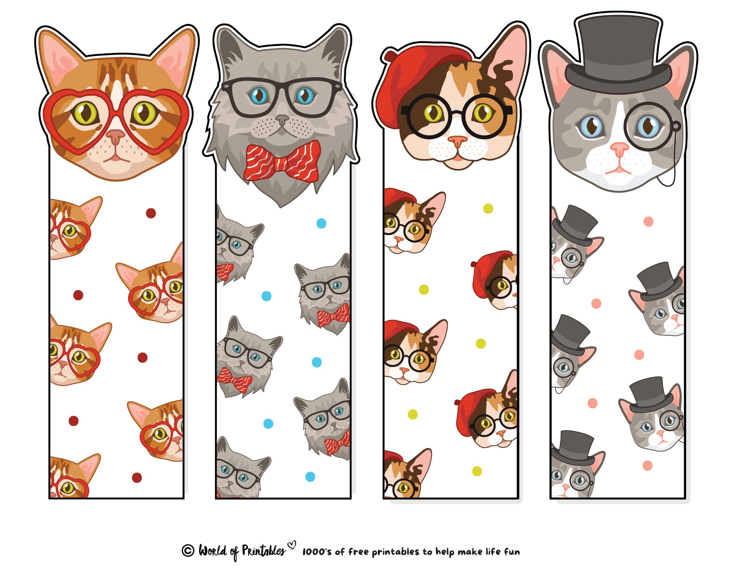 printable kitten bookmarks