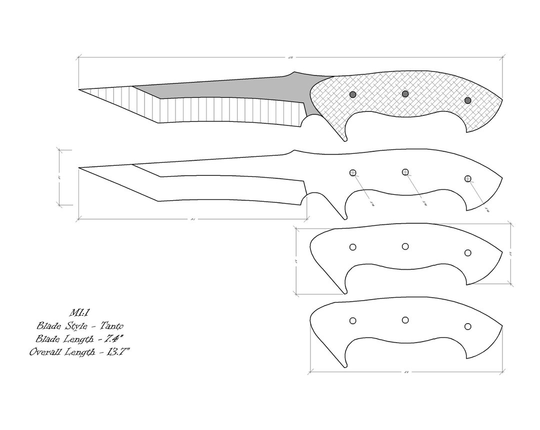 printable knife designs