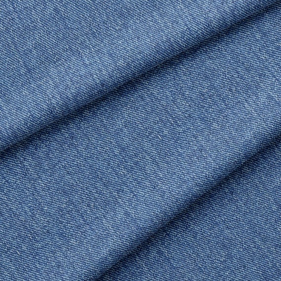 Rib Knit Denim Print Fabric by the Yard Ribbed Jersey Stretchy ...