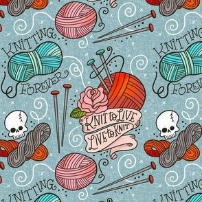 Knitting Fabric, Wallpaper and Home Decor | Spoonflower