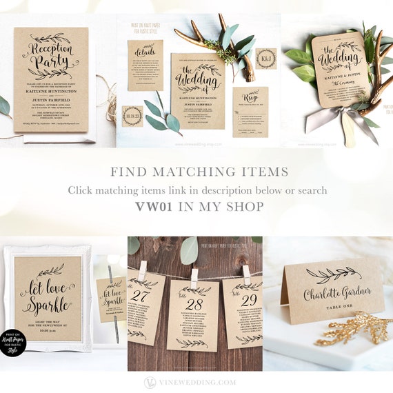 printable kraft paper place cards