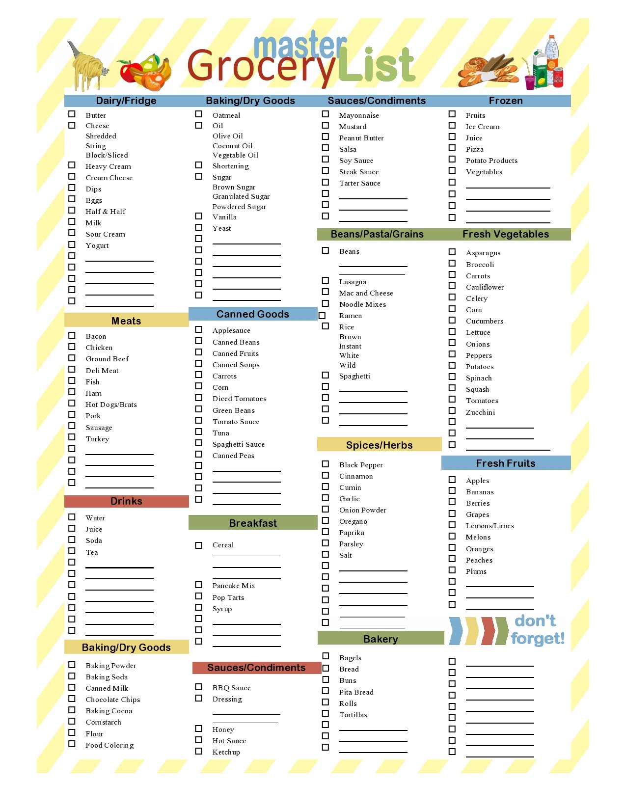 printable kroger shopping list