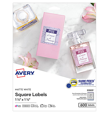 AVERY LASER LABEL,WHITE,1/2X1 3/4,PK100 - Printable Labels ...