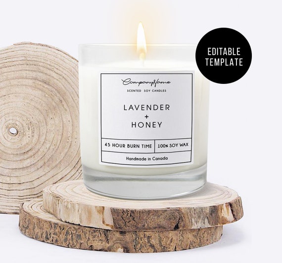 Soy candle labels Editable label Product label template DIY Label ...