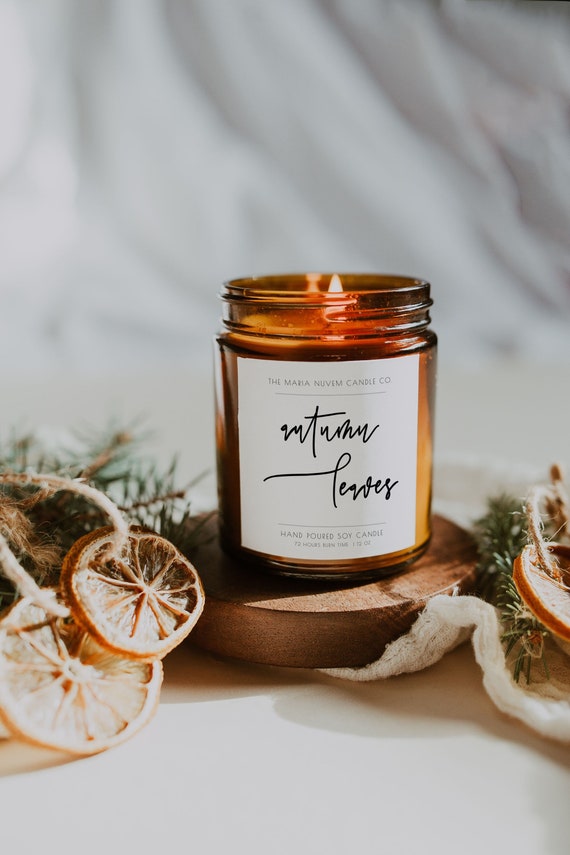 Autumn Candle Label Template, Printable Candle Label Template ...