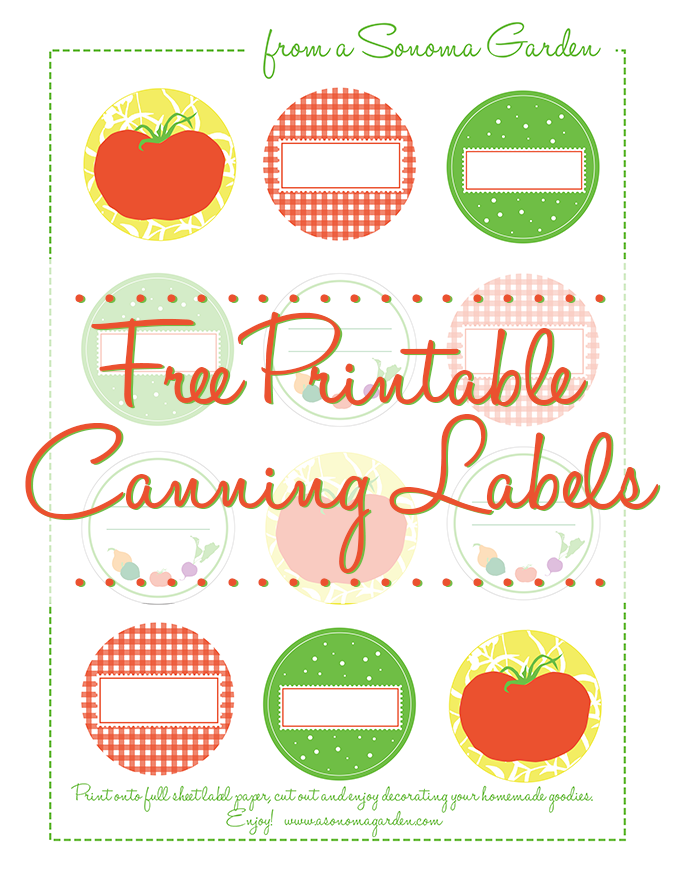 printable labels for canning jars