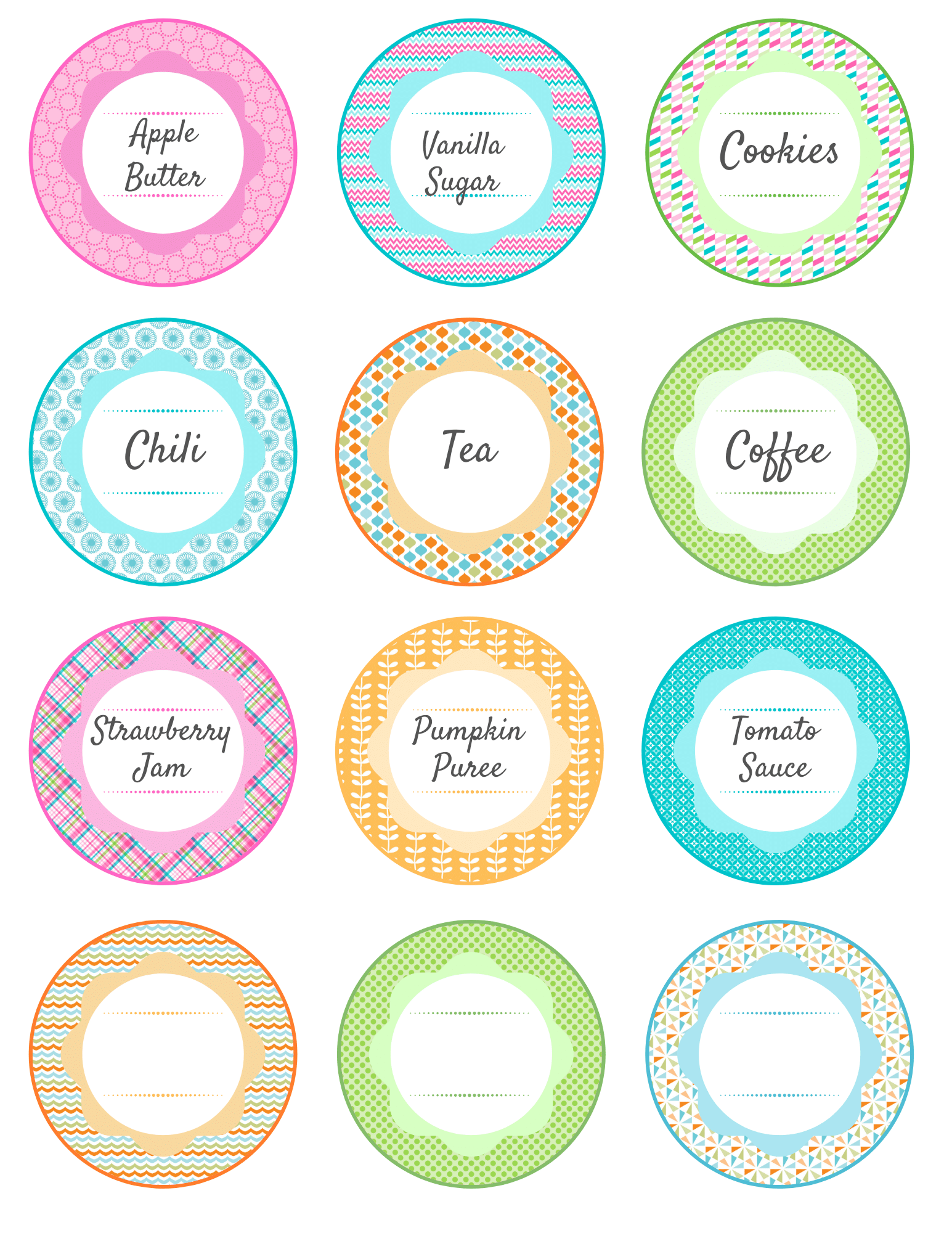 Free Printable Mason Jar Labels - Ripped Jeans &  Bifocals