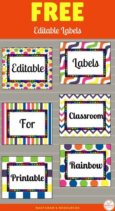 Free Printable And Editable Labels For Classroom Organization