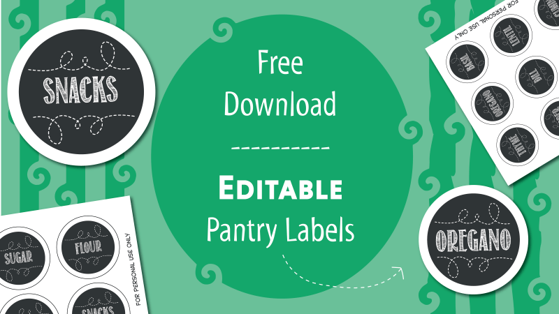 Free Download - Editable Pantry Labels - Print Me Some Color