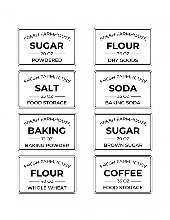 Free Editable Printable Kitchen Pantry Labels for Storage Containers -