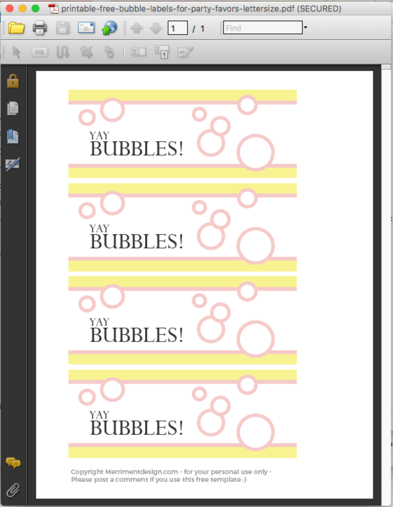 printable labels party favors