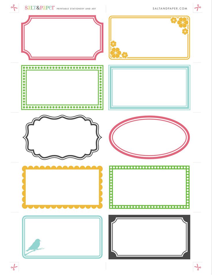 Printable labels from saltandpaper.com