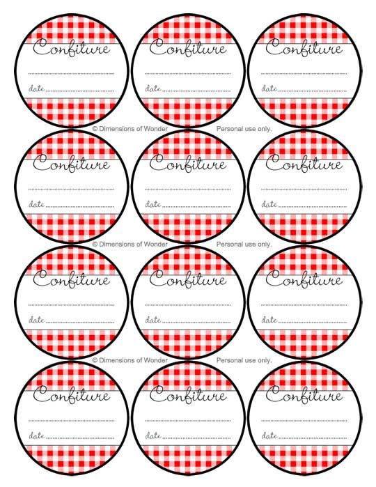 Jam Labels, French Country/Farm Style (Free Printable) in 5 Colors