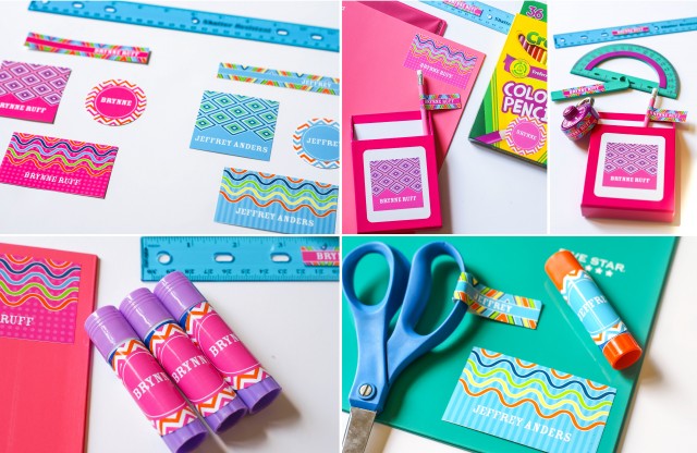 printable labels school supplies