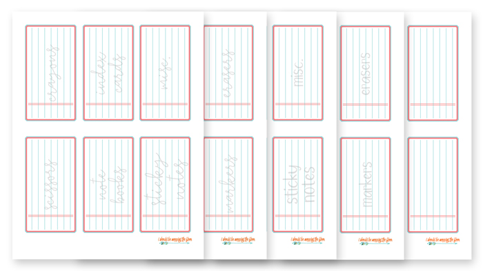 Free Printable School Supply Labels | i should be mopping the floor