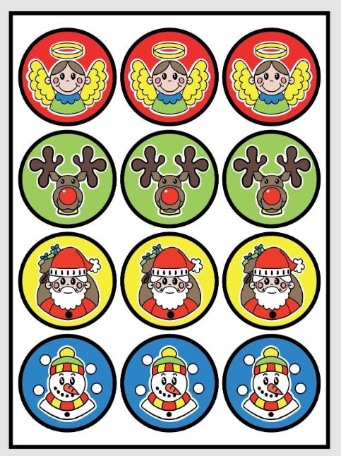 Xmas Labels 25mm Diameter 12 Labels Per Sheet | Labels4U