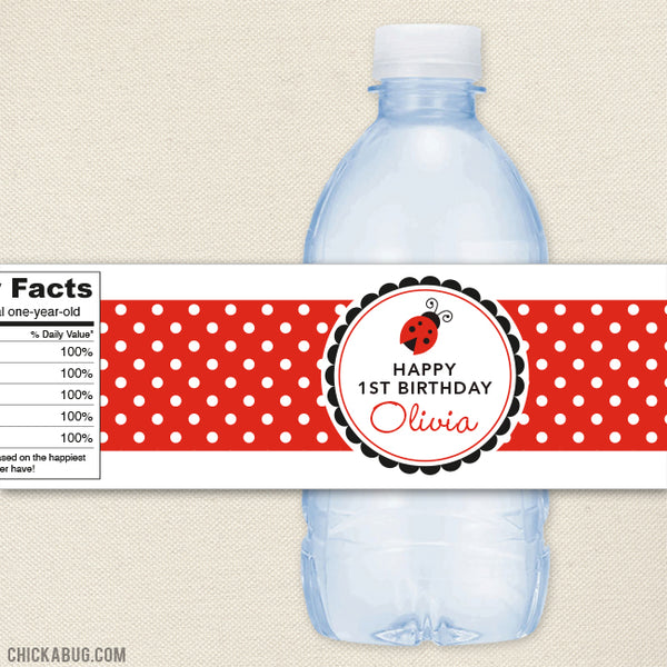 printable ladybug water bottle labels