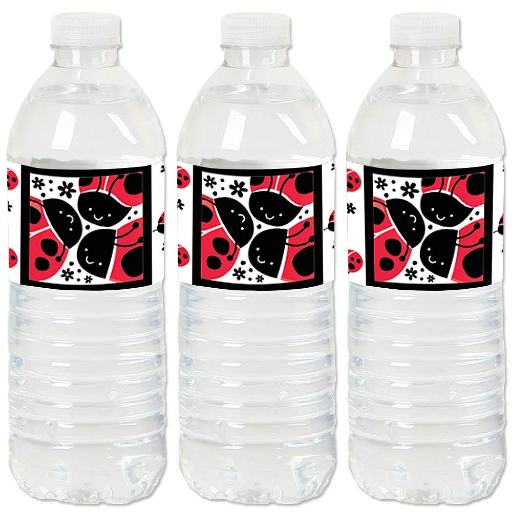Modern Ladybug - Baby Shower or Birthday Party Water Bottle Sticker Labels  - Set of 20